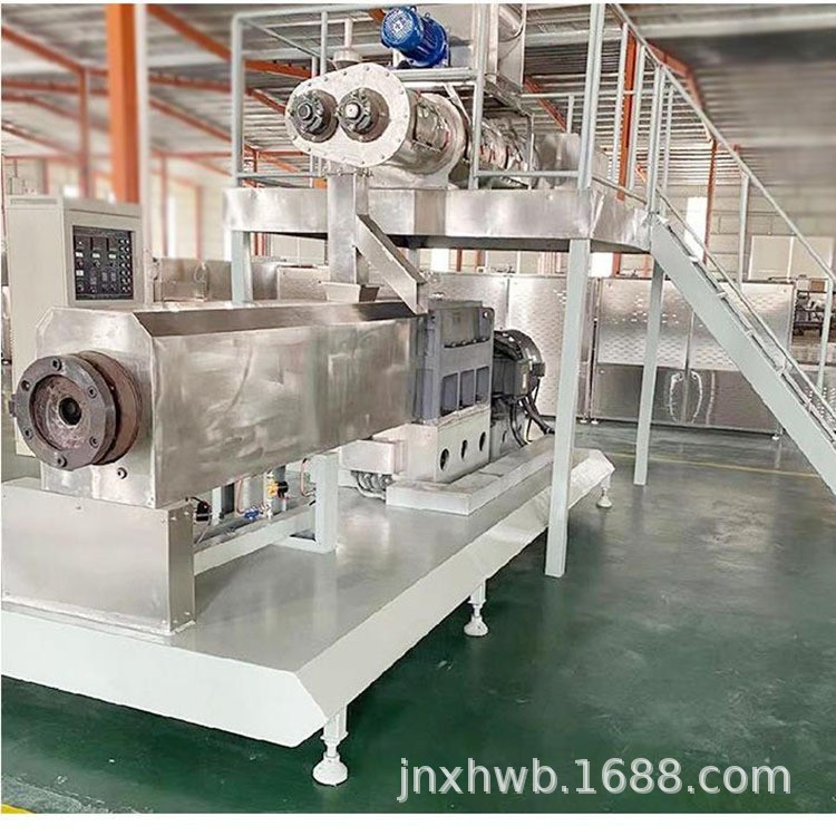 玉米大豆加工设备 豆粕饲料挤压膨化机 双螺杆米糠生产线图2