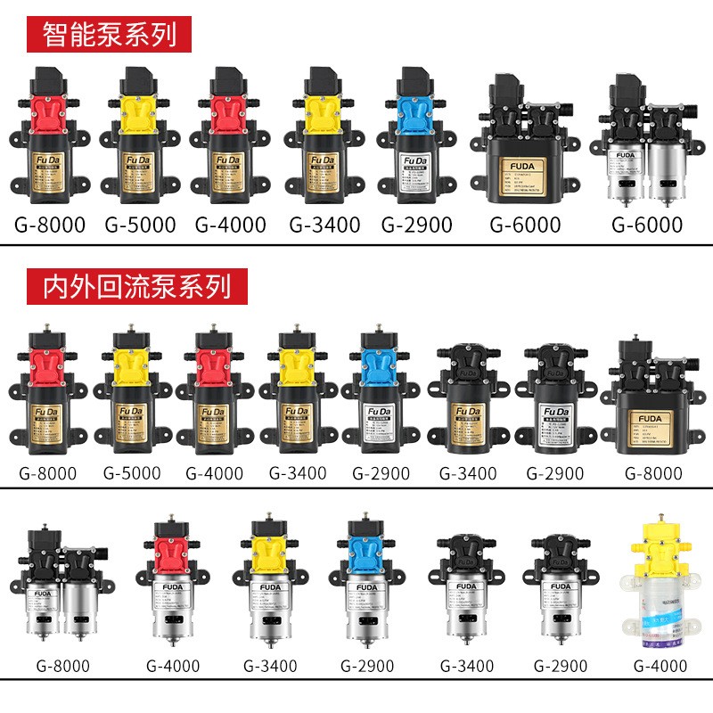 福达直销喷雾器水泵 微型高压大流量纯铜芯电泵 电动喷雾器隔膜泵图3