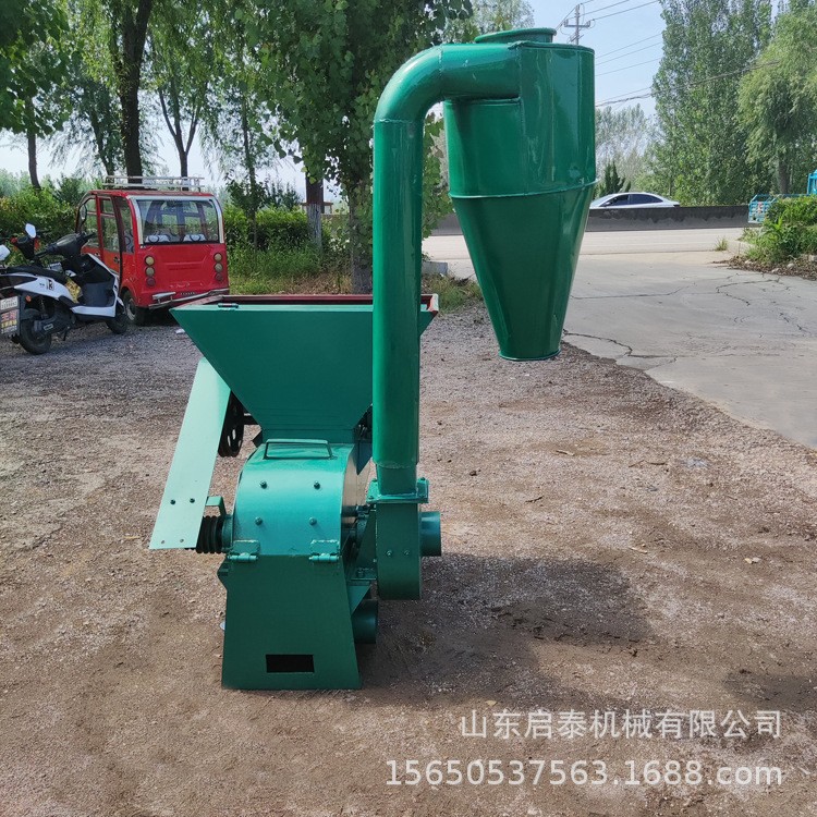 沙克龙除尘粉碎机 玉米秸秆粉糠机 花生秧除膜粉碎机草捆打糠机图2