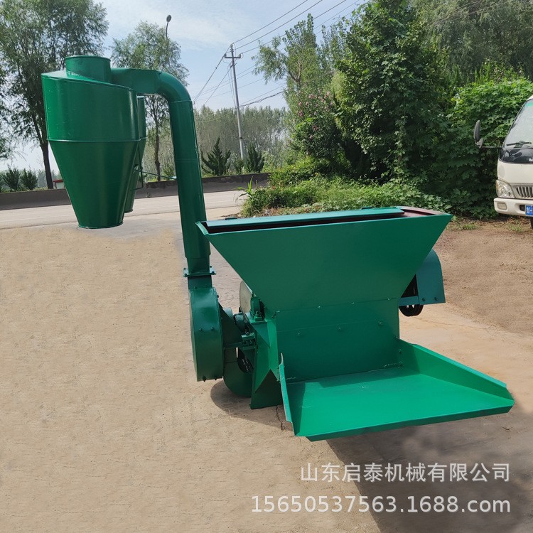沙克龙除尘粉碎机 玉米秸秆粉糠机 花生秧除膜粉碎机草捆打糠机图5