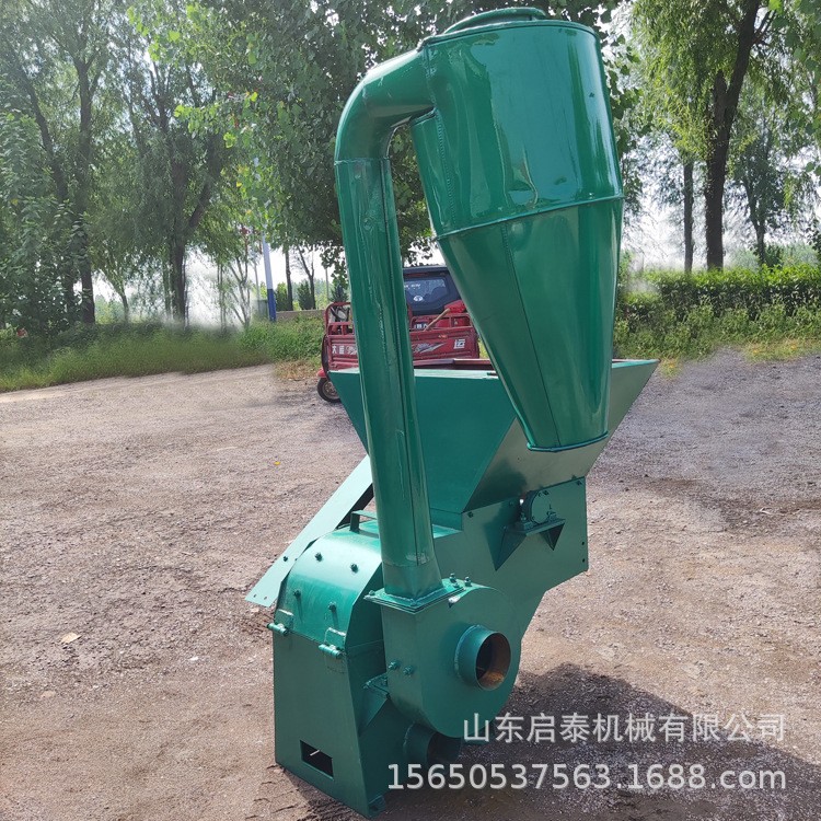 沙克龙除尘粉碎机 玉米秸秆粉糠机 花生秧除膜粉碎机草捆打糠机图4