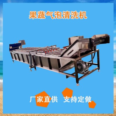 果蔬气泡清洗机 全自动冲洗去泥设备 食品包装袋清洗冷却流水3米