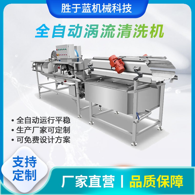 全自行涡流清洗机 商用预制菜加工流水线 半成品菜去农残清洗机图2