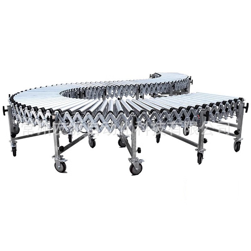 伸缩输送带传送带转弯机动力滚筒线快递物流分拣流水线小型输送机图4