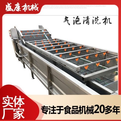 全自动气泡果蔬玉米去须清洗机 圣女果气泡清洗机毛辊清洗机
