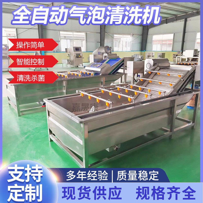 全自动苹果气泡清洗机不锈钢商用预制菜清洗设备果蔬气泡清洗机