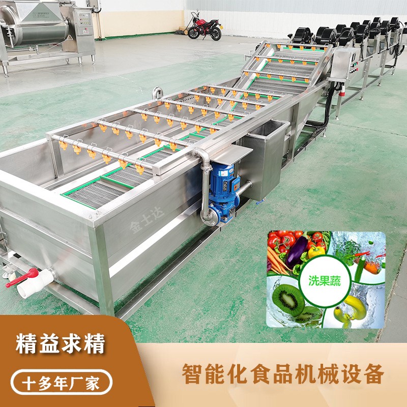 瓜果蔬菜清洗机 草莓气泡清洗机器 海鲜水产品根茎类清洗风干线图2