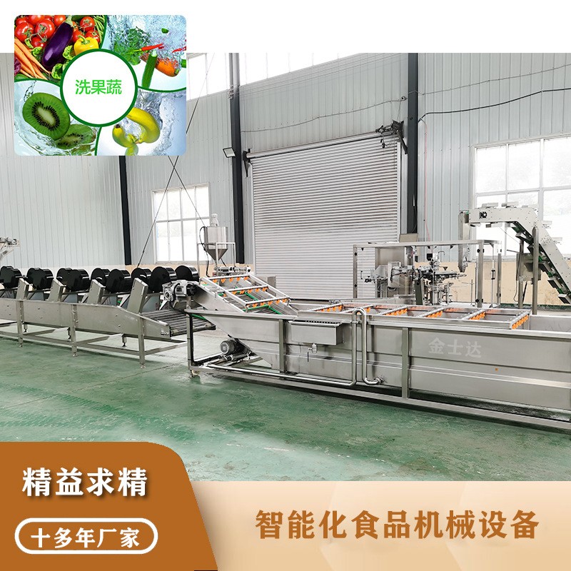 瓜果蔬菜清洗机 草莓气泡清洗机器 海鲜水产品根茎类清洗风干线图4