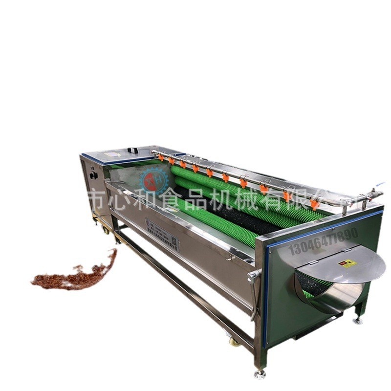 现货地瓜芋头毛辊清洗机土豆去皮脱皮机 土豆萝卜大型商用洗菜机图4