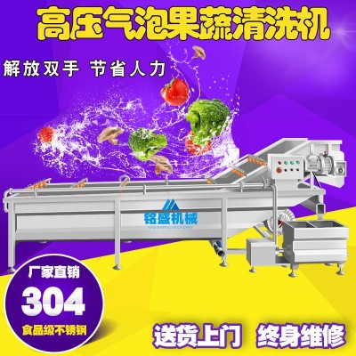 全自动蔬菜清洗机 不锈钢榨菜加工生产线设备 剁椒气泡清洗机