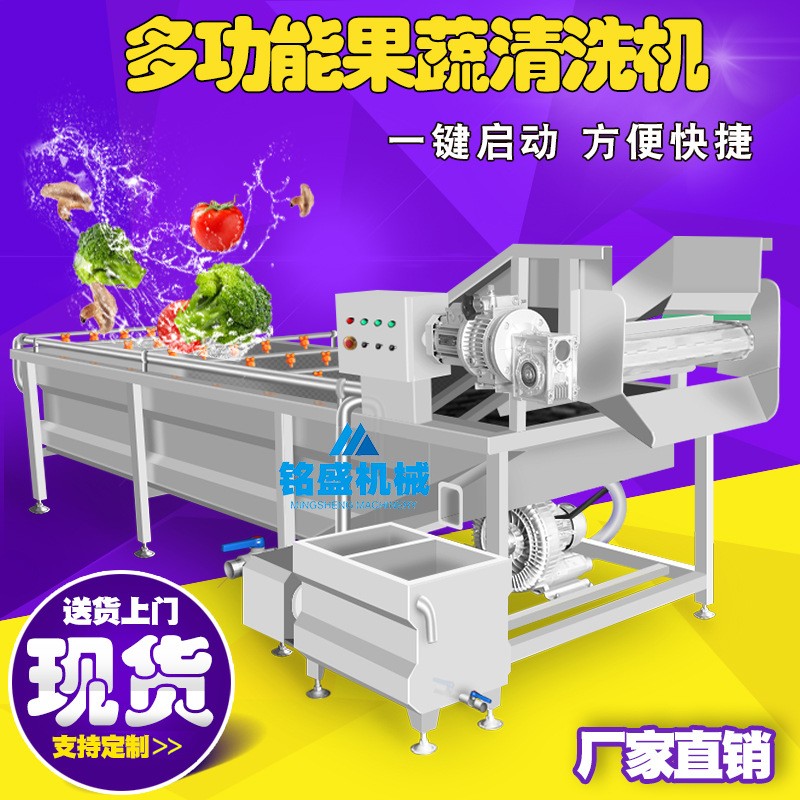 全自动蔬菜清洗机 不锈钢榨菜加工生产线设备 剁椒气泡清洗机图2