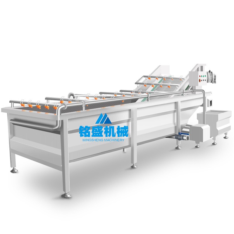 全自动蔬菜清洗机 不锈钢榨菜加工生产线设备 剁椒气泡清洗机图5