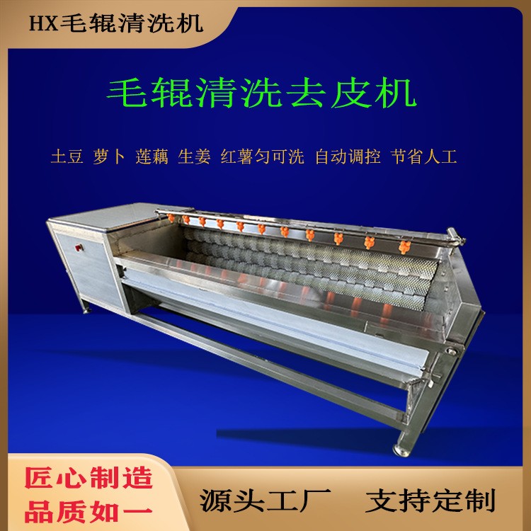 全自动毛辊清洗机果蔬小型莲藕磨皮机商用多功能山药芋头去皮图3