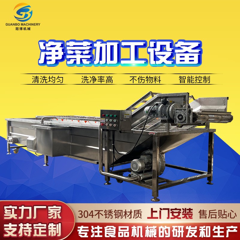 大型高压喷淋气泡清洗机 叶类菜韭菜清洗机 多功能芹菜清洗流水图1