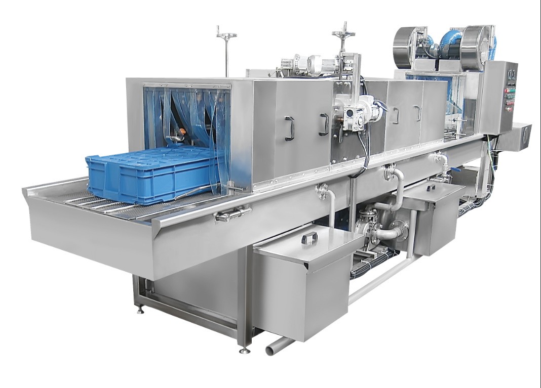 全自动周转筐清洗机 海鲜筐塑料筐高压喷淋清洗设备 隧道式洗框机图5