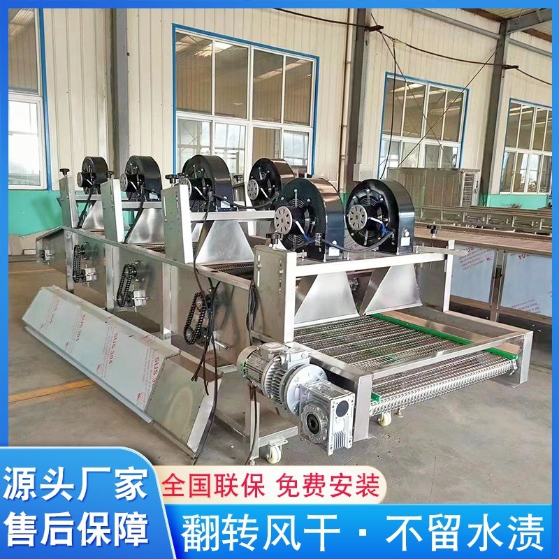 休闲食品包装清洗风干机 毛豆荚清洗风干机 翻转式除水机风干线图4