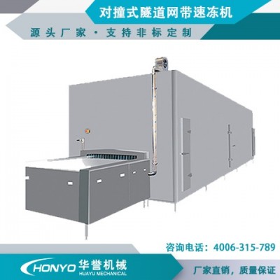 速冻设备 对撞式隧道网带速冻机 可定制 商用 快速冷冻装置
