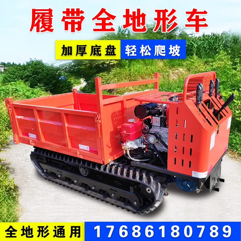 工程工地拉货爬山虎履带运输车 农用矿用搬运液压自卸翻斗爬山车图3