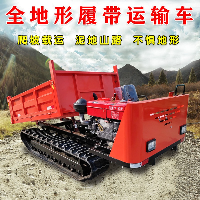 工程工地拉货爬山虎履带运输车 农用矿用搬运液压自卸翻斗爬山车图2