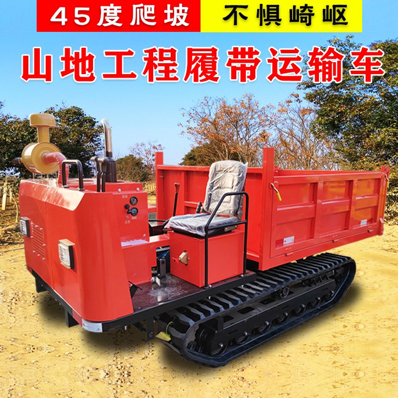 工程工地拉货爬山虎履带运输车 农用矿用搬运液压自卸翻斗爬山车图4