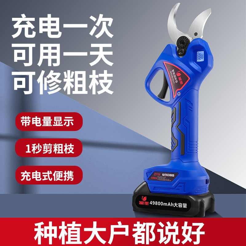 厂家批发电动修枝剪充电式锂电池园艺剪刀大功率园林果树树枝剪图2