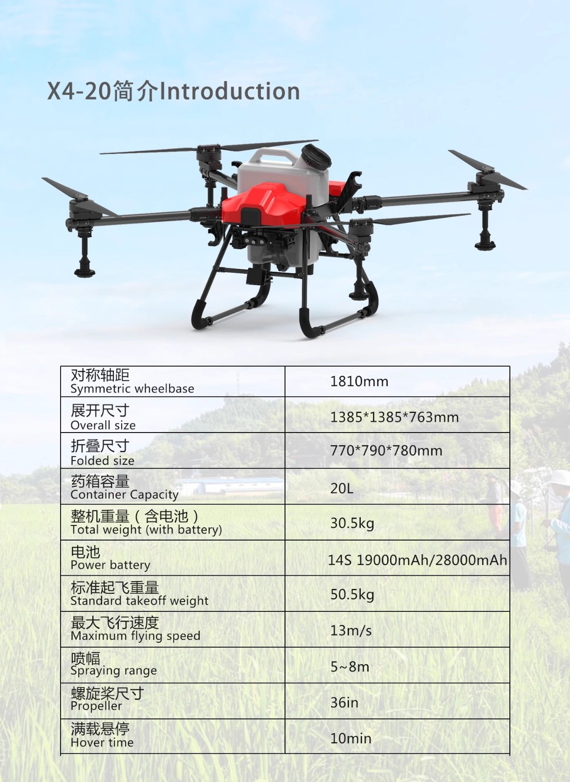 梦之鹰农用植保无人机打农药喷农药打药喷药喷洒大型载重40斤飞机图5