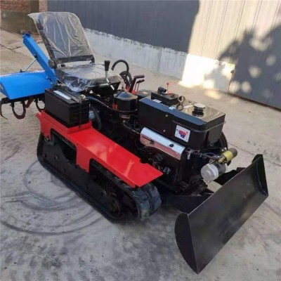 履带式田园管理一体机 田园微耕机 种植管理果园开沟施肥一体