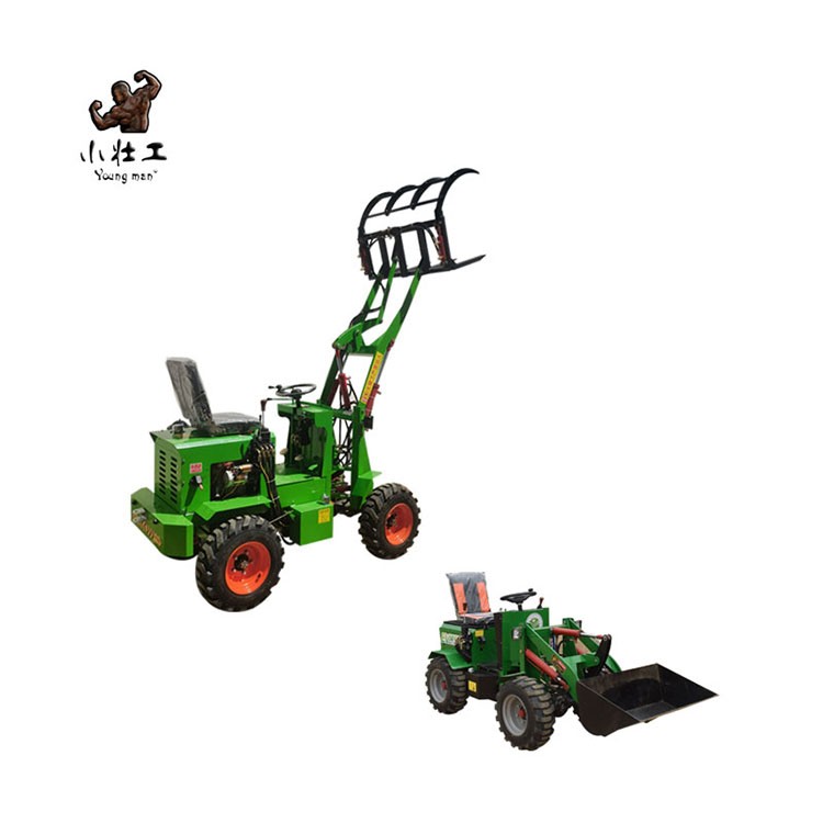 小壮工四驱铲车装载机 工地多功能推土机 家用柴油动力小铲车C18图3