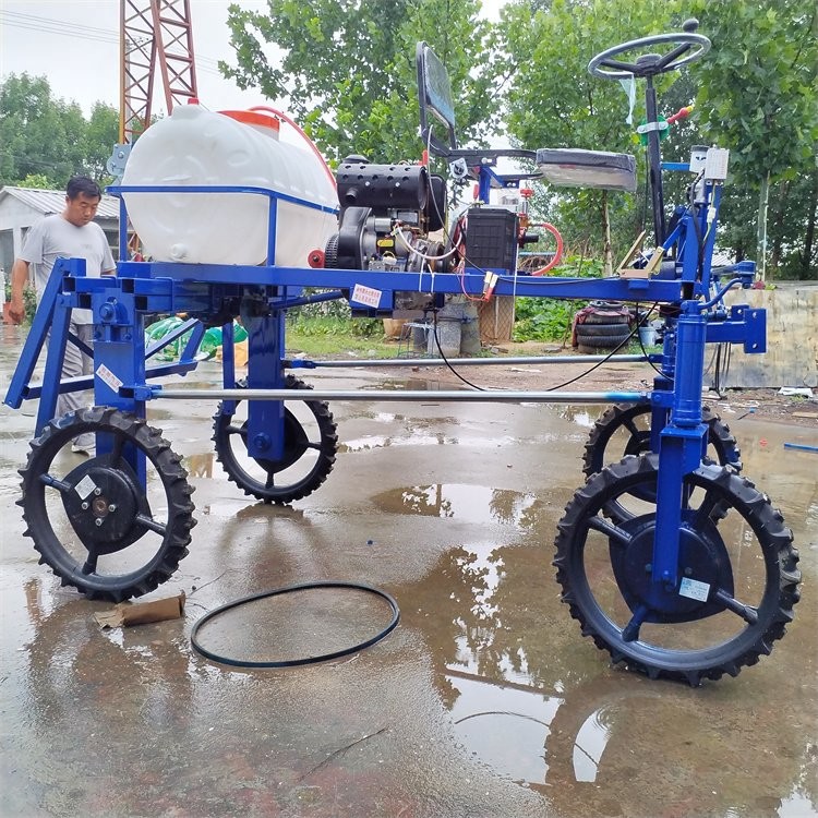 液压升降麦田除草灭虫喷雾机农作物高杆喷药车 柴油风冷四轮打药机图5