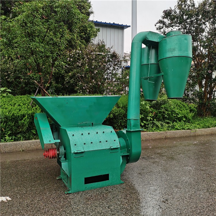 除尘款玉米秸秆自动进料粉碎机 稻草稻壳打糠机 草料饲料粉草机图3