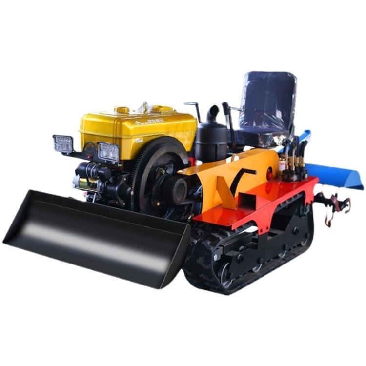 小型四驱柴油履带式微耕机 多功能旋耕机 座驾式耕田耕地开沟机图3