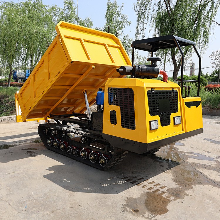 爬山虎柴油山地搬运车履带式拖拉机平板车全液压自卸翻斗运输车图4