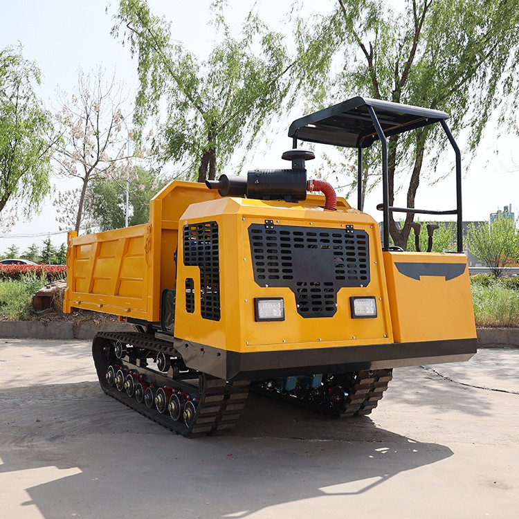 爬山虎柴油山地搬运车履带式拖拉机平板车全液压自卸翻斗运输车图2