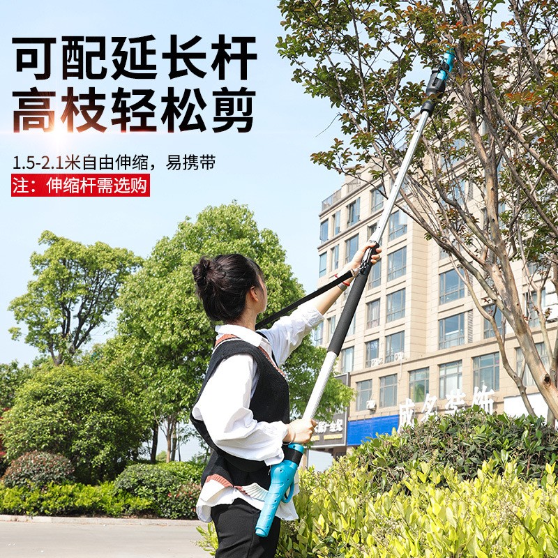 新款舒畅3公分电动果树修枝剪树枝剪锂电池园林剪刀无线电剪跨境图3