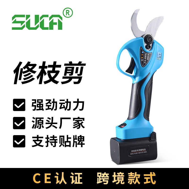 舒畅新款32mm电动修枝剪园艺剪刀充电式锂电园林粗枝剪果树电动剪图3