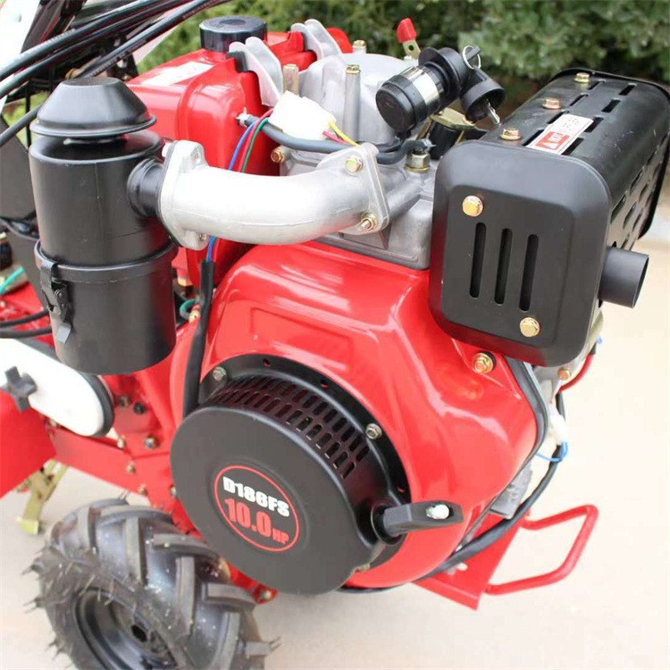 手推柴油四驱直连旋耕开沟机 风冷192型四驱后旋开沟犁地旋耕机图3