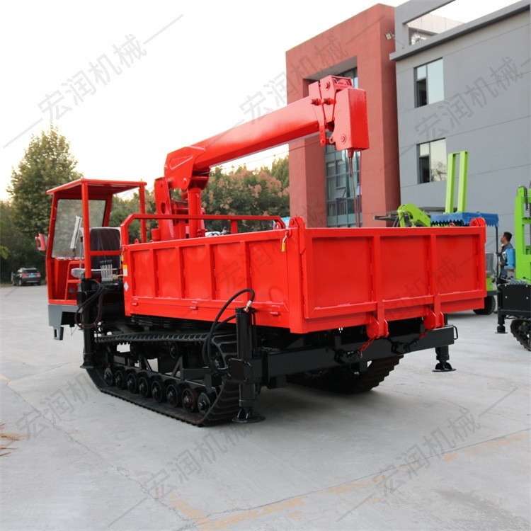 山地果园液压起重机 四不像履带随车吊 越野式伸缩吊臂运输车图2