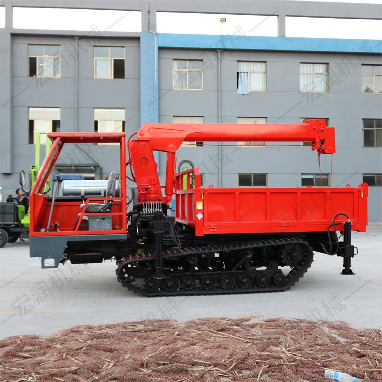 山地果园液压起重机 四不像履带随车吊 越野式伸缩吊臂运输车图3