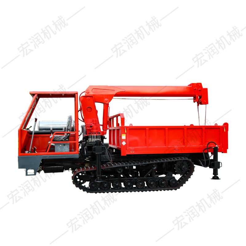 山地果园液压起重机 四不像履带随车吊 越野式伸缩吊臂运输车图5