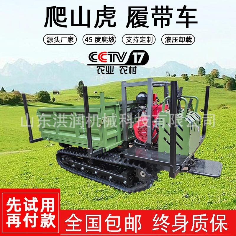 电子水喷淋履带运输车 山地商混运输爬山虎 8吨全地形运输自卸车图2