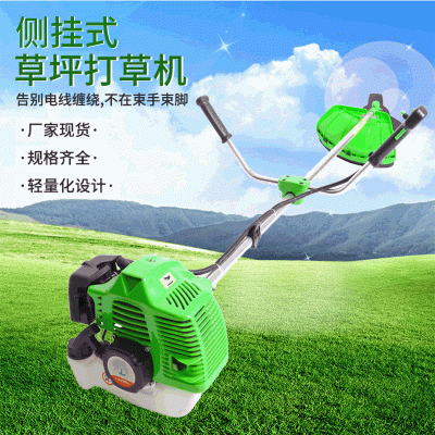 厂家批发汽油割草机 手推式 农业割灌机收割稻谷灌木草坪打草机