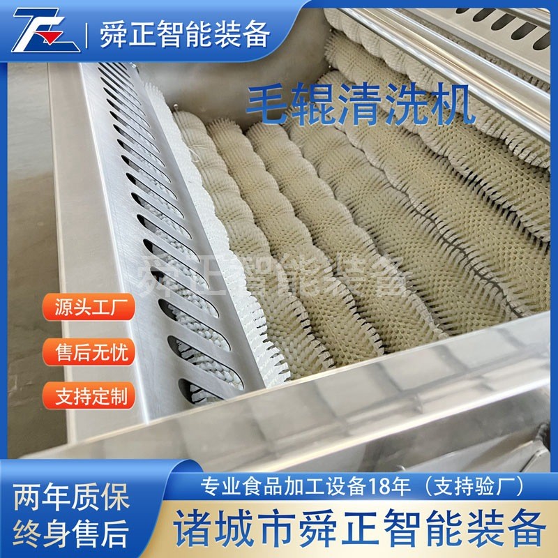 猪头蹄子毛刷清洗设备 土豆萝卜清洗去皮机 多功能毛辊清洗机图3