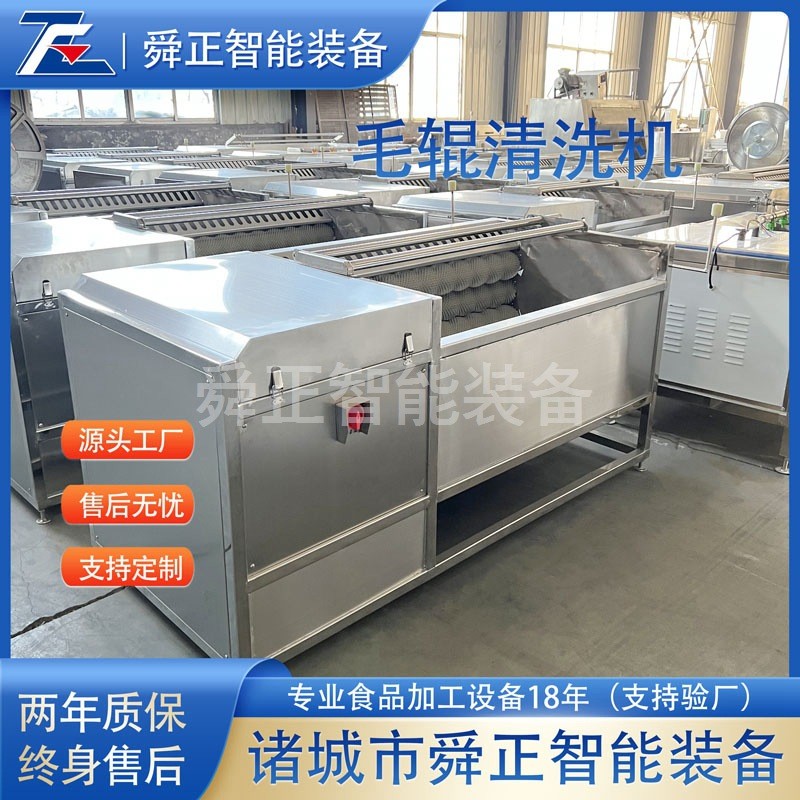 猪头蹄子毛刷清洗设备 土豆萝卜清洗去皮机 多功能毛辊清洗机图4