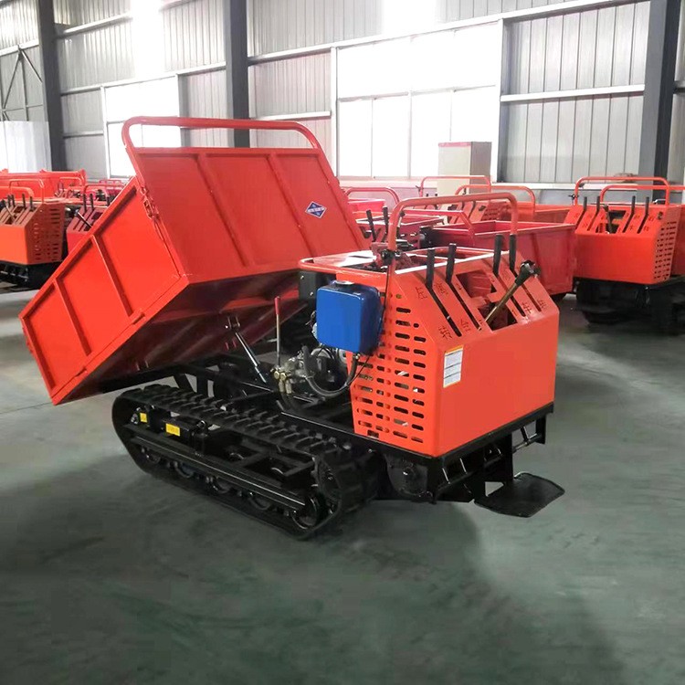 晟锦全地形小型爬山虎履带运输自卸车 山地果园手扶式履带运输车图2