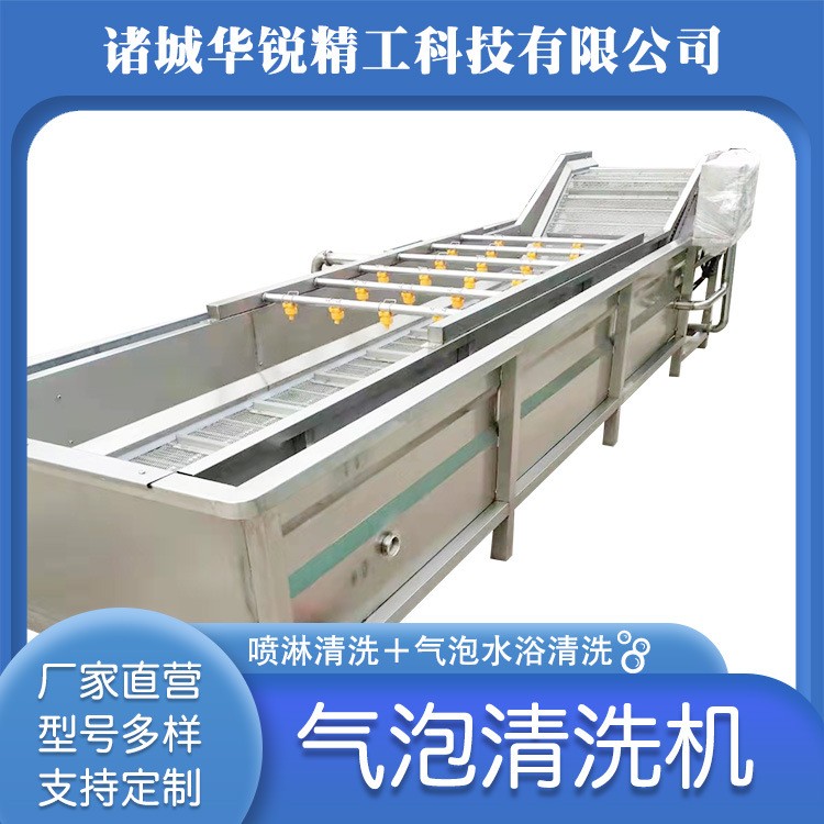 果蔬鼓泡气泡清洗机喷淋式瓜果洗菜机蔬菜全自动冷却机加工流水线图2