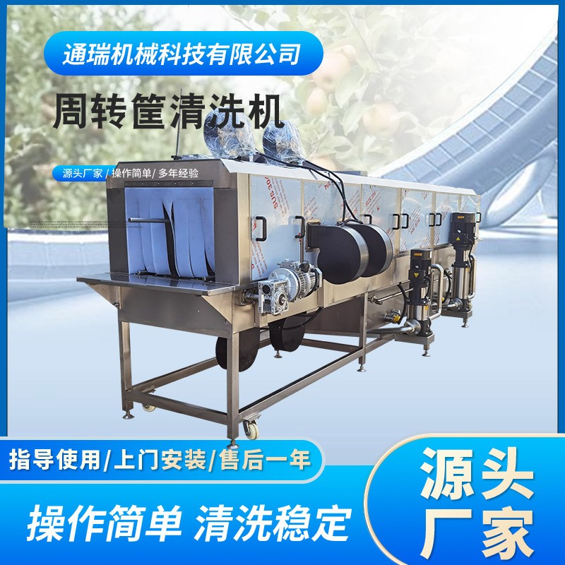 多功能塑料筐清洗机高压喷淋海鲜周转筐清洗机水果筐洗箱机厂家图2