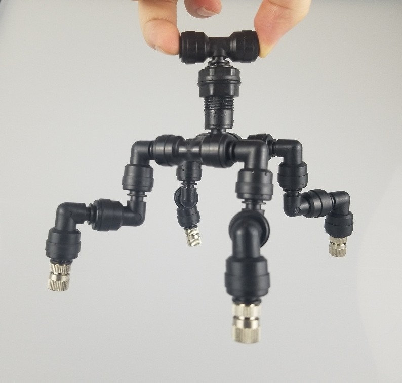 宠物爬虫生态雨林雾化加湿4头万向可调节喷雾喷头 带隔板接头图1