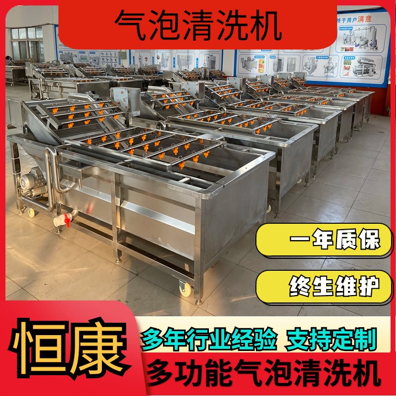 果蔬气泡清洗机包装袋清洗设备大枣喷淋式冲洗机蔬菜清洗流水线图3