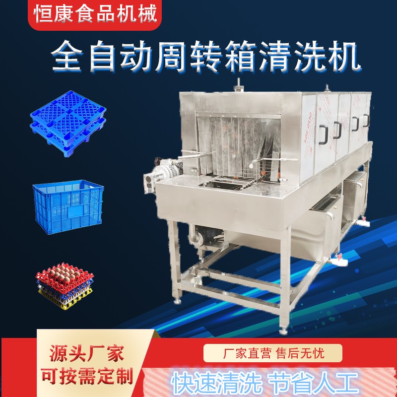 全自动塑料筐洗筐机鸡蛋周转箱洗筐机海鲜箱去油高压喷淋洗筐机图2