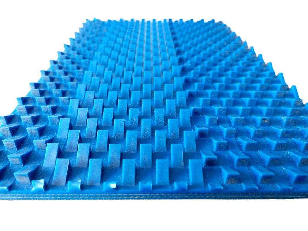 大理石蛇皮纹小圆点倒角带红胶带PVC输送带防滑耐磨耐切割传送带图4